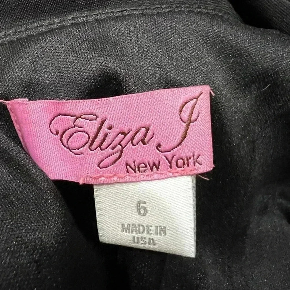 Eliza J Black Bubble dress Career Cocktail Stretch Sleeveless V neck Size 6 - Picture 6 of 7